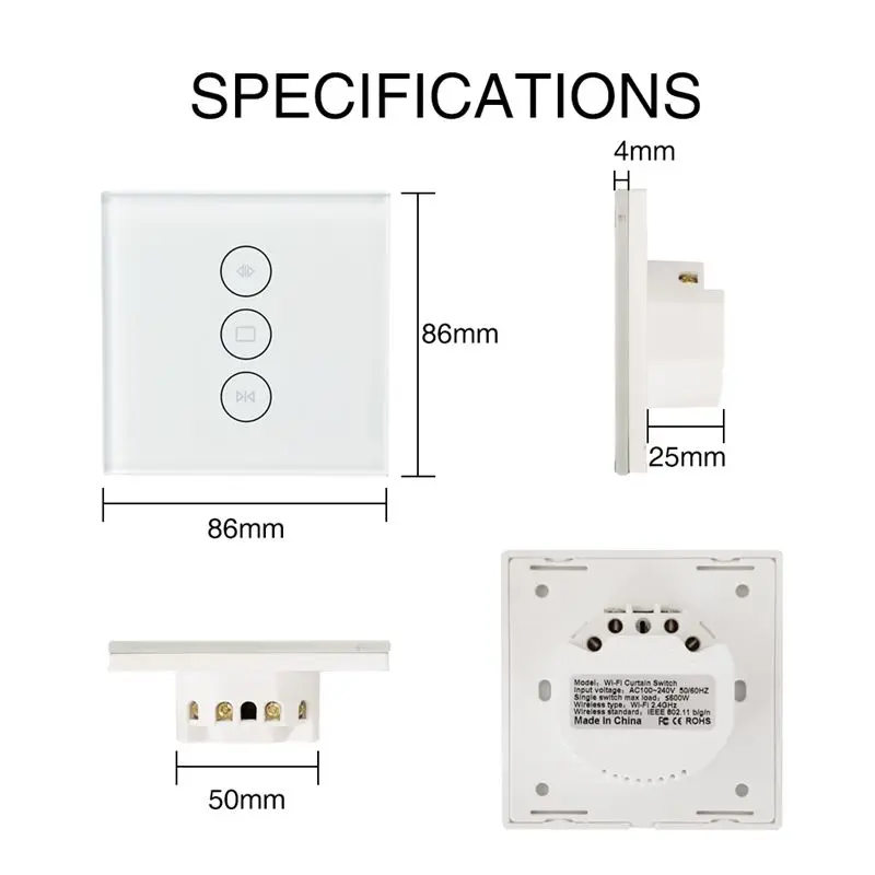 WiFi умный занавес переключатель стеклянная панель приложение дистанционное управление работает с Alexa и Google Home или электродвигатель занавеса