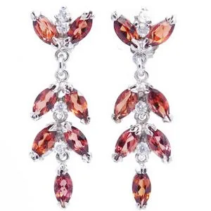 

Garnet drop earring Free shipping Natural real garnet 925 sterling silver earrings 1pc free jewelry box 0.1ct*14pcs gems