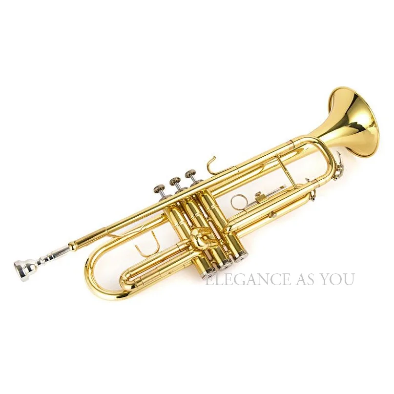 Альт Bb Золотая Латунная Труба полоса духовой инструмент Начинающий Профессиональный Производительность золотой лак труба дать труба сумка чехол