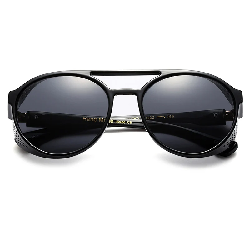 ALOZ MICC, мужские круглые солнцезащитные очки в стиле стимпанк, мужские брендовые дизайнерские модные солнцезащитные очки в стиле панк с боковой сеткой, UV400 Q599