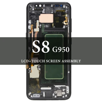 

For S8 G950 LCD with Frame Display Screen Tested AMOLED Black,Silver,Purple 5.8 Inch Replacement Spare Parts