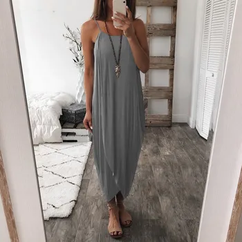 

Women's Solid Spaghetti Strap Sleeveless Loose High Waist Loose Straps Sleeveless Dress Elegant Holiday Casual Party Beach dress