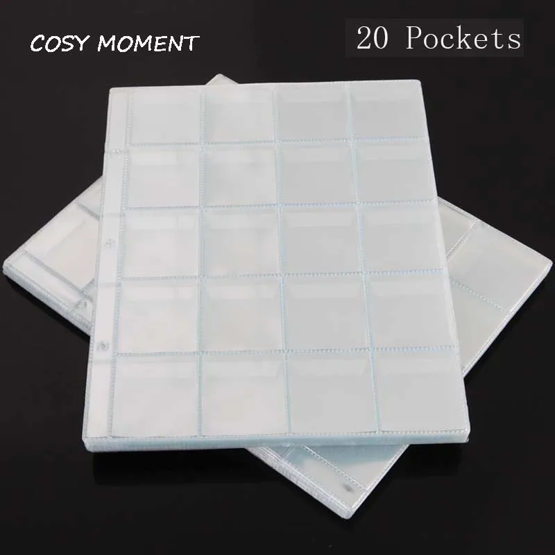 

COSY MOMENT 1PC 30 Pockets Coin Album Page Clear Folder Pockets Coin Storage Album Pages For Coin A 252*200MM XC018