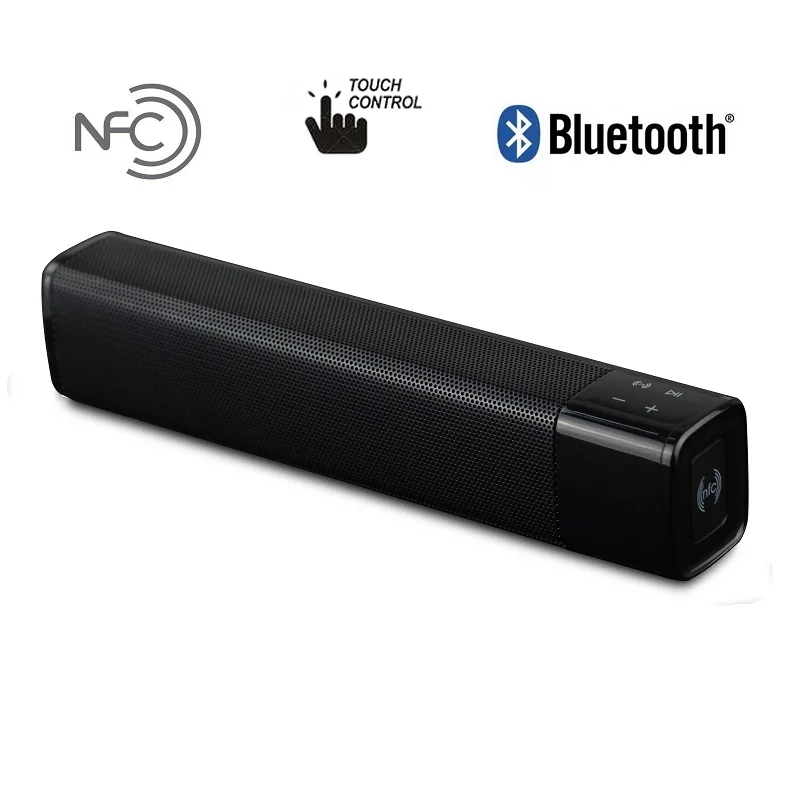 Bluetooth V4.1 динамик с сенсорным управлением 20 Вт 4400 мАч динамик Devpat аудио NFC супер глубокий бас динамик Поддержка micro SD карты Aux - Цвет: Черный