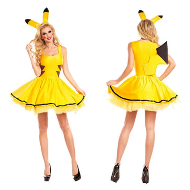 

halloween costumes for women sexy plus size Pokemon pikachu costume Cosplay Christmas Party fancy Dress Animal adult Carnival