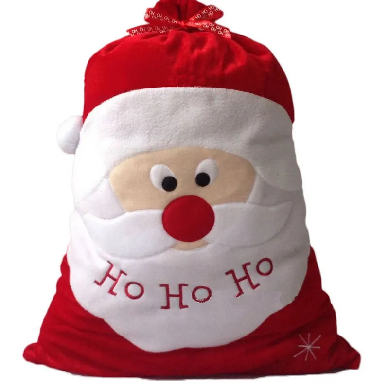 

Exquisite Christmas Day Decoration Santa Large Sack Stocking Big Gift bags HO HO Christmas Santa Claus Xmas Gifts navidad bags