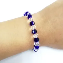 

Blue and transparent Crystal Bracelet new design fashion Bracelet for women cheap price popular beaded bracelet