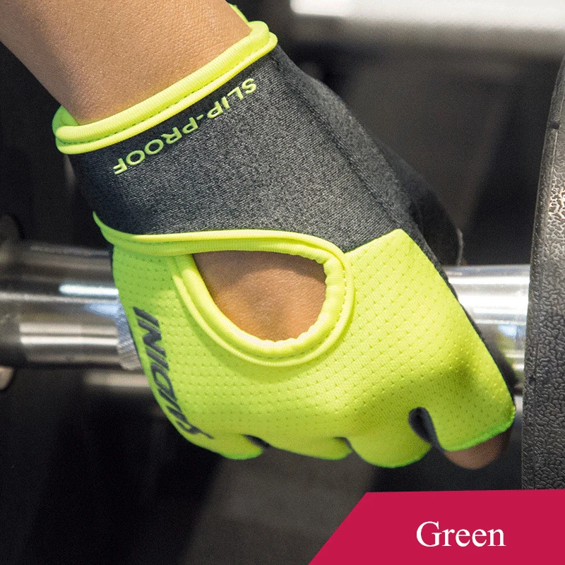 Новинка, тонкие перчатки для езды на велосипеде на открытом воздухе, перчатки для езды на горном велосипеде, езды на мотоцикле, Нескользящие силиконовые женские спортивные перчатки - Цвет: Зеленый