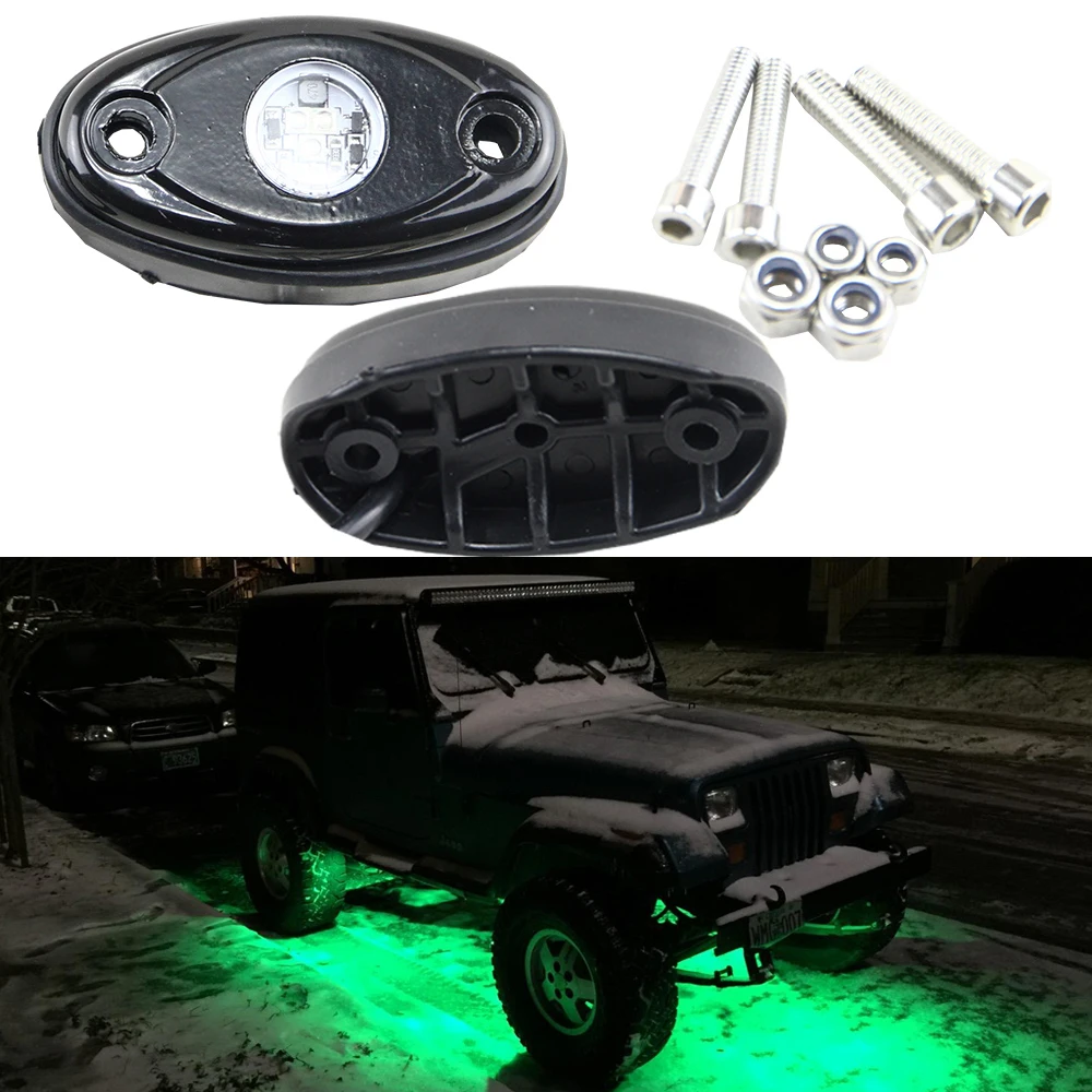 

2x LED Rock Green Light for JEEP ATV 4x4 Off-Road Truck Trail Fender DC 9-32V 9W Led Rock light Neon lamps Lighting