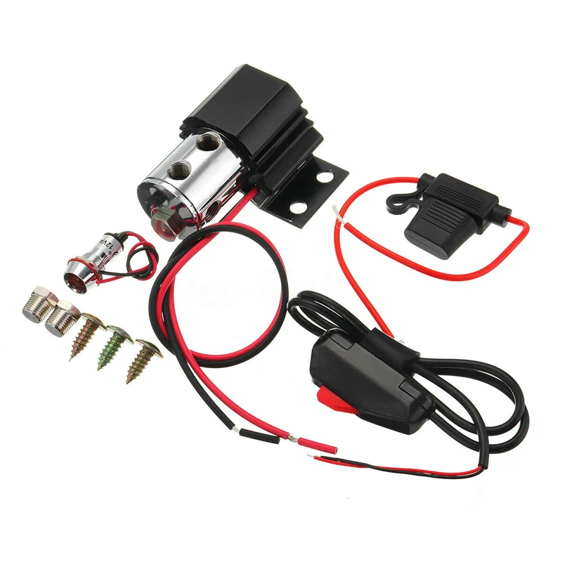 

Black Brake Line Lock Replacement Electric Roll DC 12-24V Front Set Control Holder Stainless Steel + Aluminum Parts