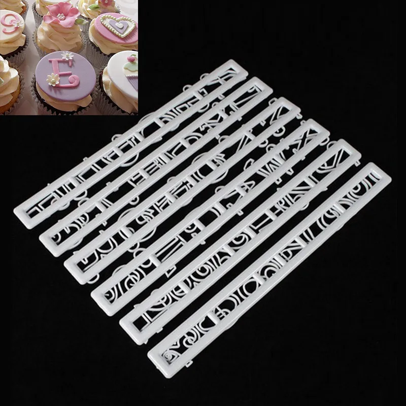 JosheLive 6 шт./компл. Белый Алфавит буквы пирог печенье плесень трафарет для набор для работы с мастикой «сделай сам» торт номер Набор форм для торта GHMY