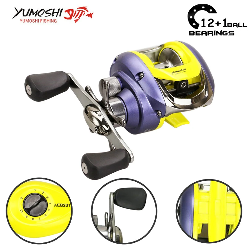 

Yumoshi 6.2:1 13BB low profile reel Feeder Fishing Reels Baitcasting reel Fishing Reel Carretilha de pesca Molinete Daiwa