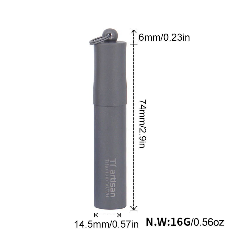 

Tiartisan Pocket Toothpick Holder with Keychain Eco-Friendly Ultralight Portable Keychain Titanium Toothpick Box