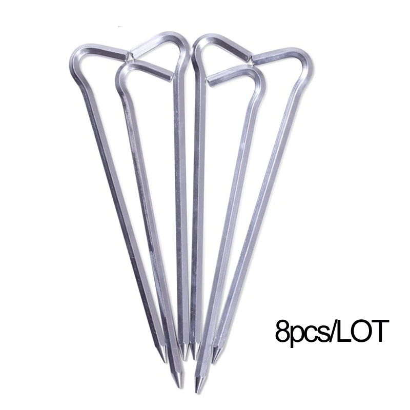 

8Pcs/SET Hexagonal shape Aluminum Alloy nail Tent pegs Shade Accessories Nails length 18cm