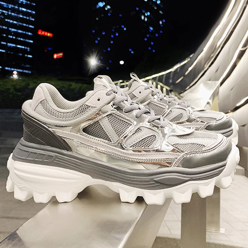 

Casual Shoes Wedge sneakers for men casual Mesh Walking Shoe Brand Designer Platform Chunky Breathable Male Adult Footwear A4-69