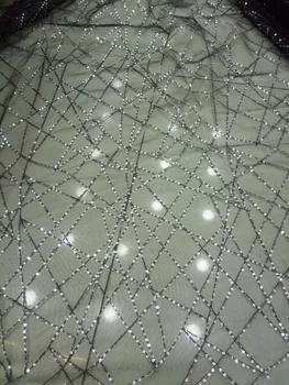 

Embroidered Net Fabric with beads With super Quality yaking-10.908 African Tulle Lace Fabric For party Dress