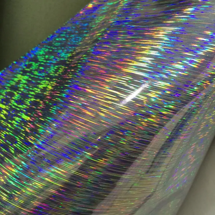 Синтетическая PU зеркальная полоса голографическая ткань кожаный материал для сумки