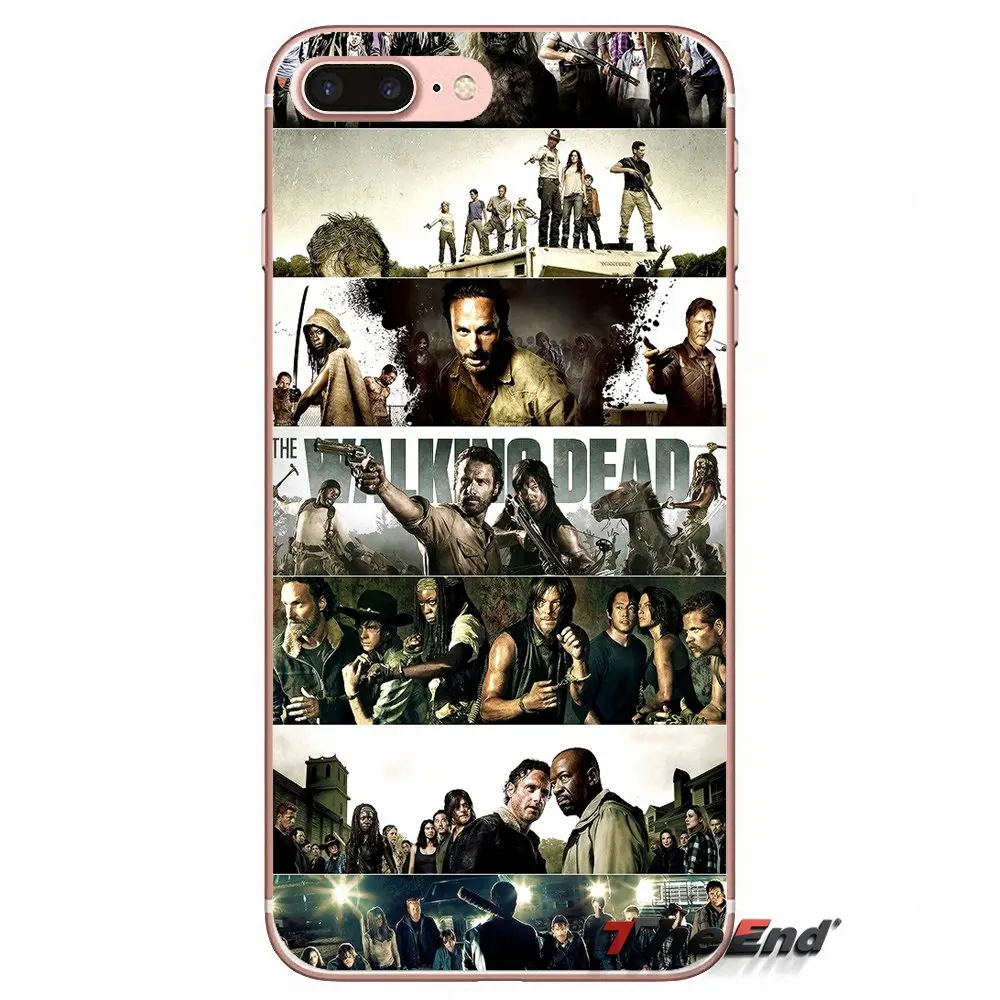 Мягкий чехол для мобильного телефона Walking Dead Apple iPhone X 4 4S 5 5S SE 5C 6 6S 7 8 Plus 6Plus 7plus plus