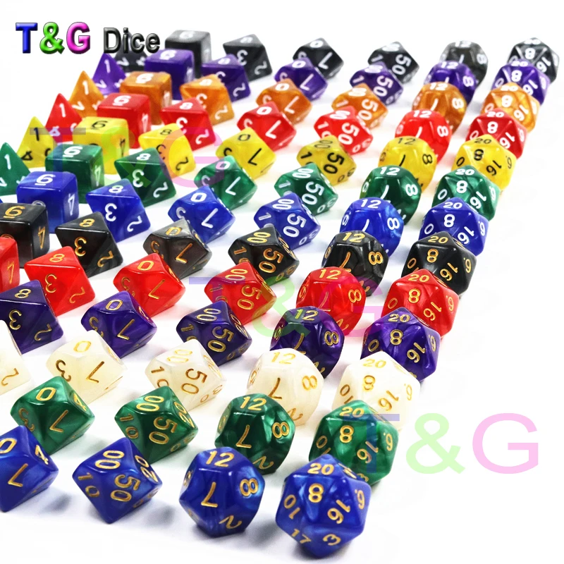 

7Pcs/Set Resin Polyhedral TRPG Games For Dungeons Dragons Opaque D4-D20 Multi Sides Dice Pop for board Game Gaming dice toy