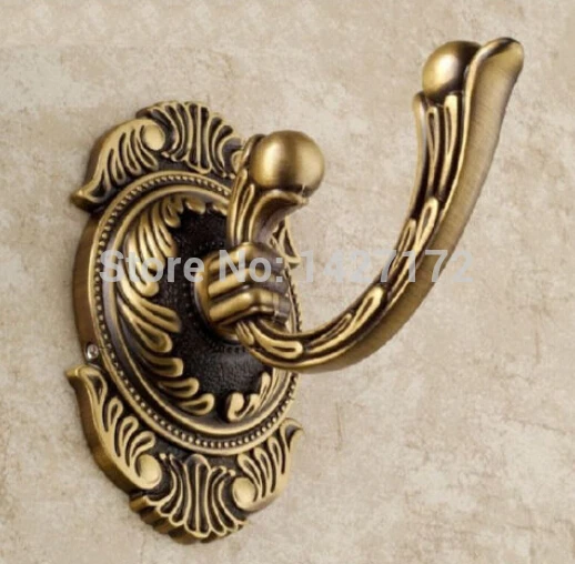 Classic Antique Brass Europe Style Carved Wall Mounted Bathroom Towel Coat Hooks Hanger