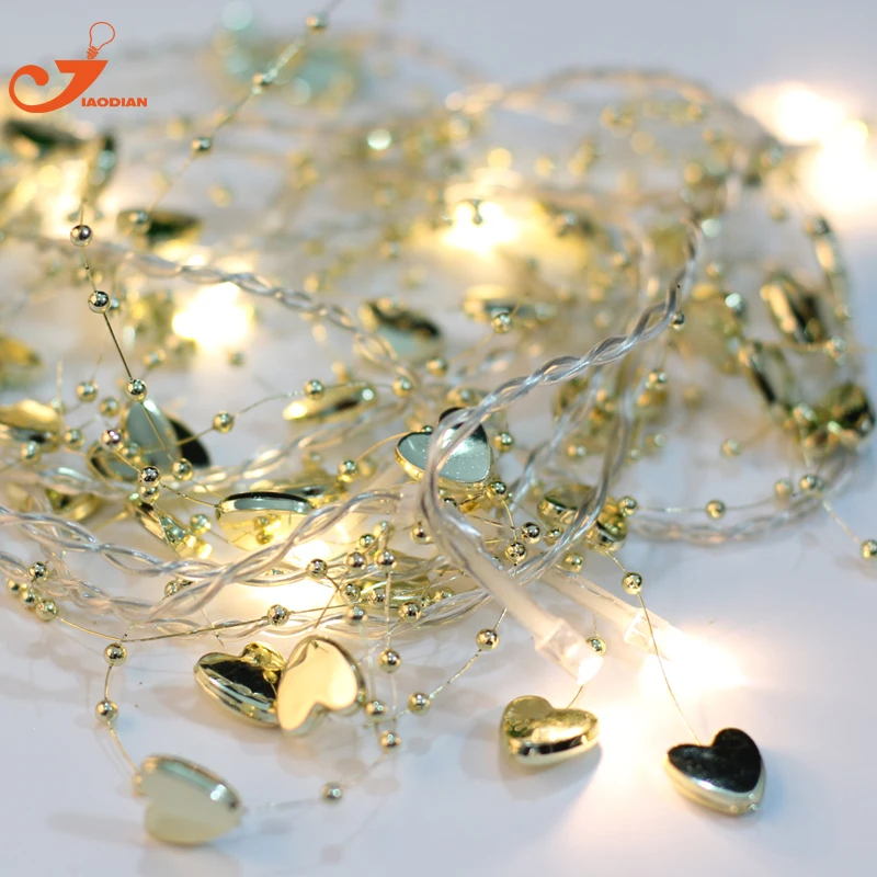 gold heart pearl lights (4)