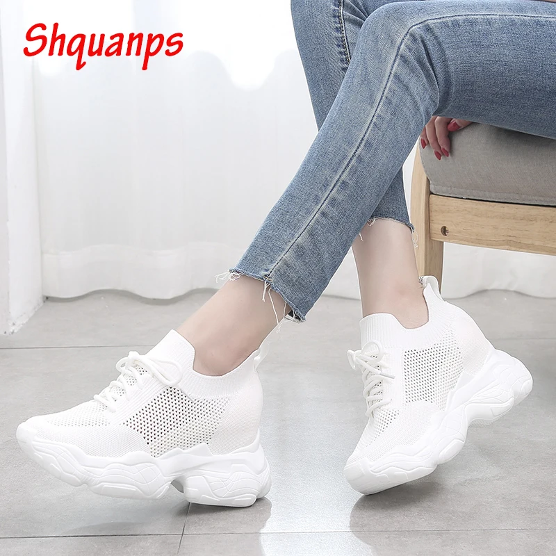 

Women Shoes White Scarpe Casual Platform High Super Sneakers Zapatos Mujer2019 Luxury Increase Designers Tenis Feminino Hot Sale