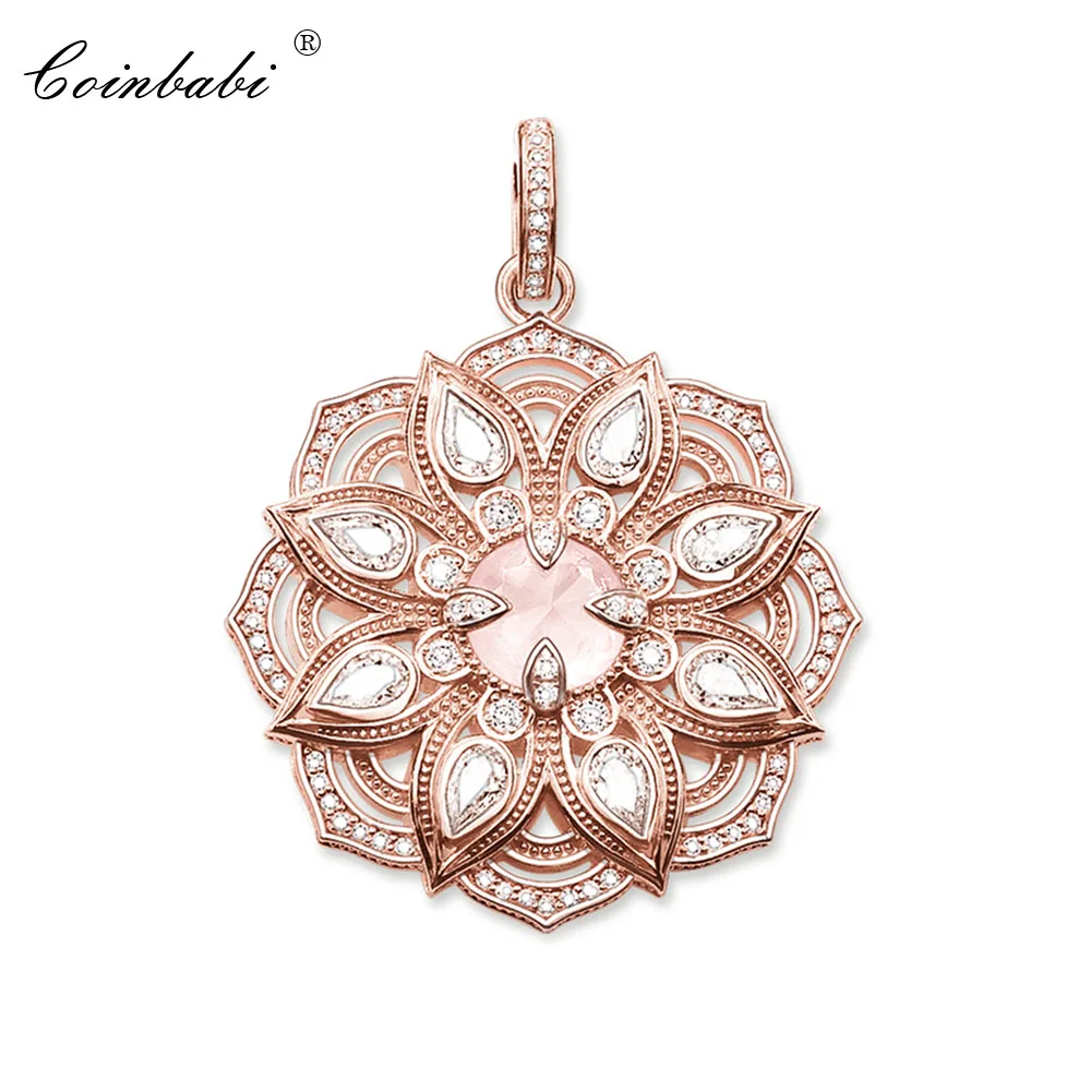 

Pendants Rose Gold Color Lotus 925 Sterling Silver For Women Trendy Gift Thomas Style Glam Fashion Jewelry Fit Ts Necklace