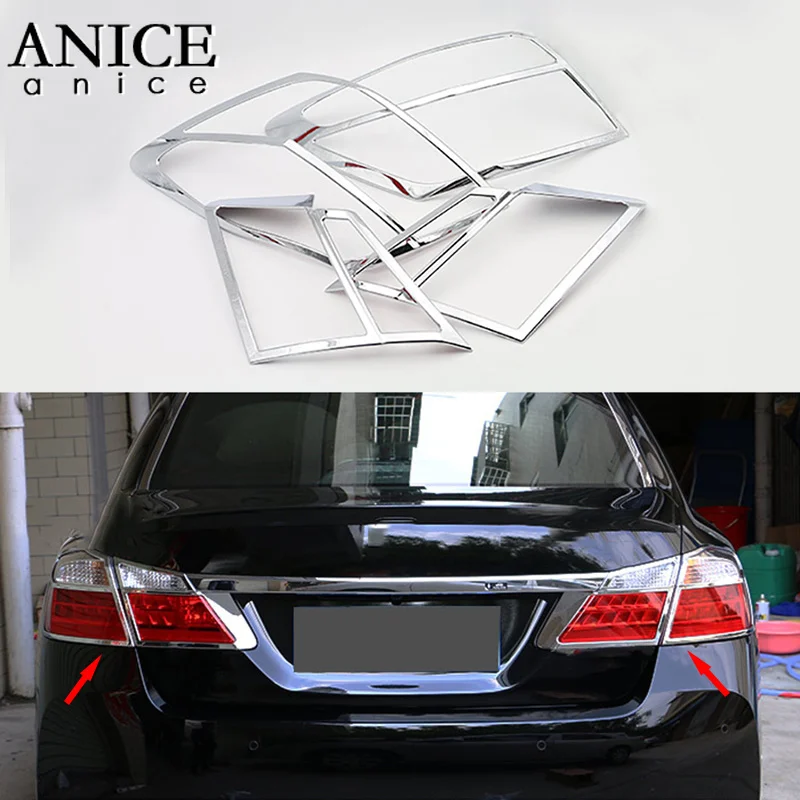 4pcs Chrome Tail Rear Light font b Lamp b font Trim Garnish Surround Trim Fit For