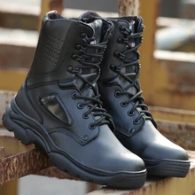 Для мужчин Армейские ботинки военные боевой подготовки сапоги Водонепроницаемый спортивные Пеший Туризм Для Мужчин's Desert дышащая боевые сапоги легкий