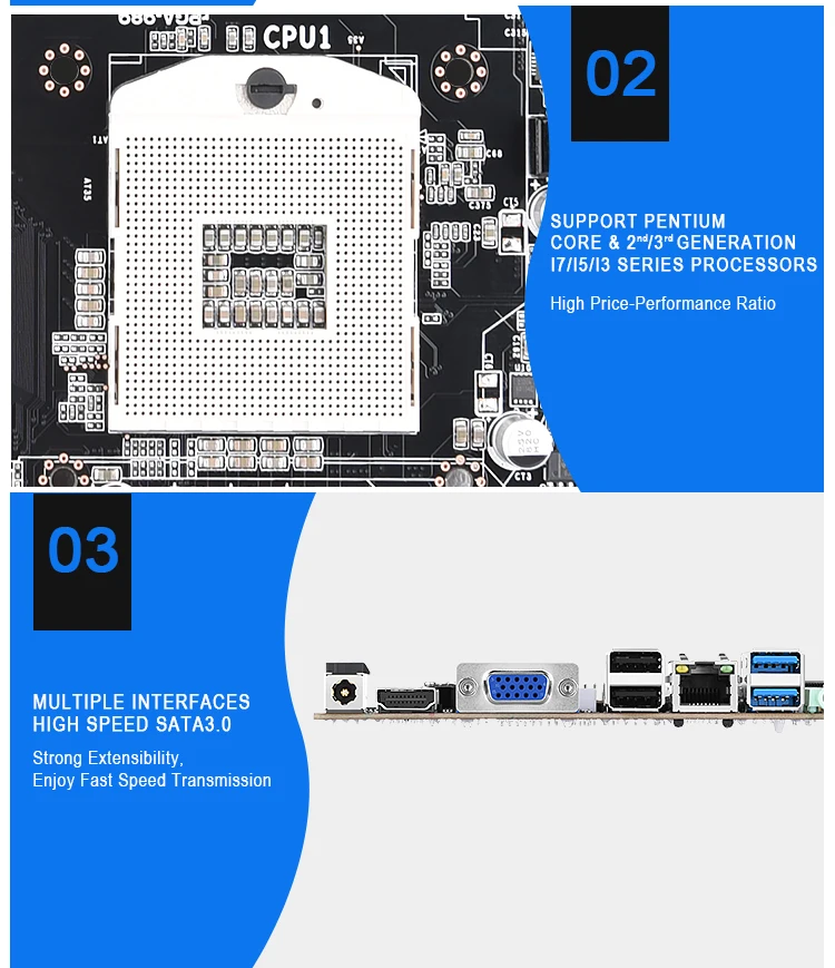 Мини ITX PGA988 HM65 Материнская плата поддерживает мобильный процессор DDR3 Core i3 i5 i7 cpu с VGA USB2.0 Mini PCIe для мини-ПК, POS, AIO