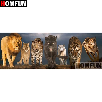 

HOMFUN Full Square/Round Drill 5D DIY Diamond Painting "Animal lion tiger" 3D Embroidery Cross Stitch 5D Decor Gift A08194