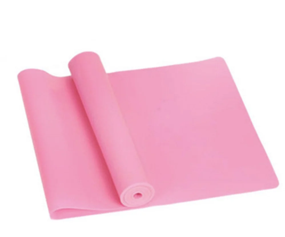 Розовый 1.5m Elastic Yoga Pilates Rubber Stretch Exercise Band Arm Back Leg Fitness thickness 0.35mm Gym Fitness resistance bands - Цвет: Розовый