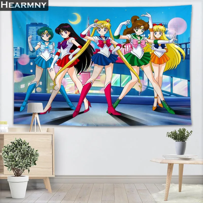Custom Sailor Moon Wall Tapestry Home Decorations Wall Hanging Forest
