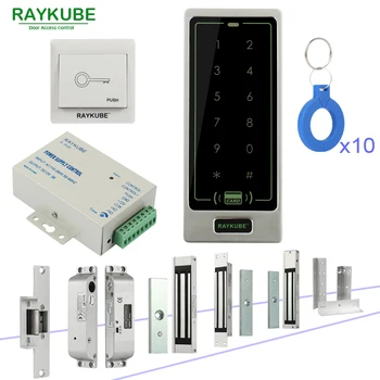 

RAYKUBE Access Control System With Touch Keypad RFID Reader Electronic Door Lock Full Kit For Home Office