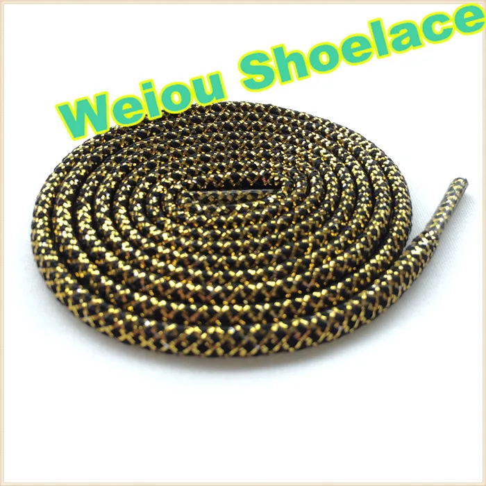 Weiou two color shoe laces gold metallic shoelaces gold shoe strings