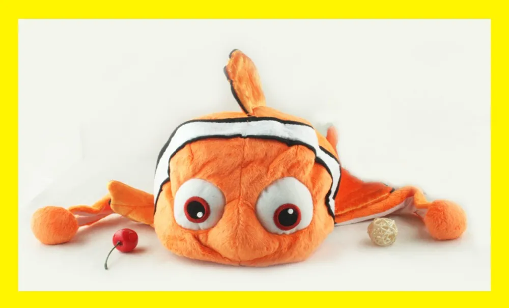 Мультфильм аниме плюшевая оранжевая рыбка Немо зимняя теплая шапка взрослые дети ребенок фильм милые животные рыба-клоун Немо мягкая Косплей шапка