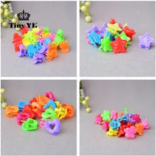 25pcs Todder Accessories Mini Hair Claw Clamps Flower Heart Plastic Hair Clips Grips Hair Jaw Mix