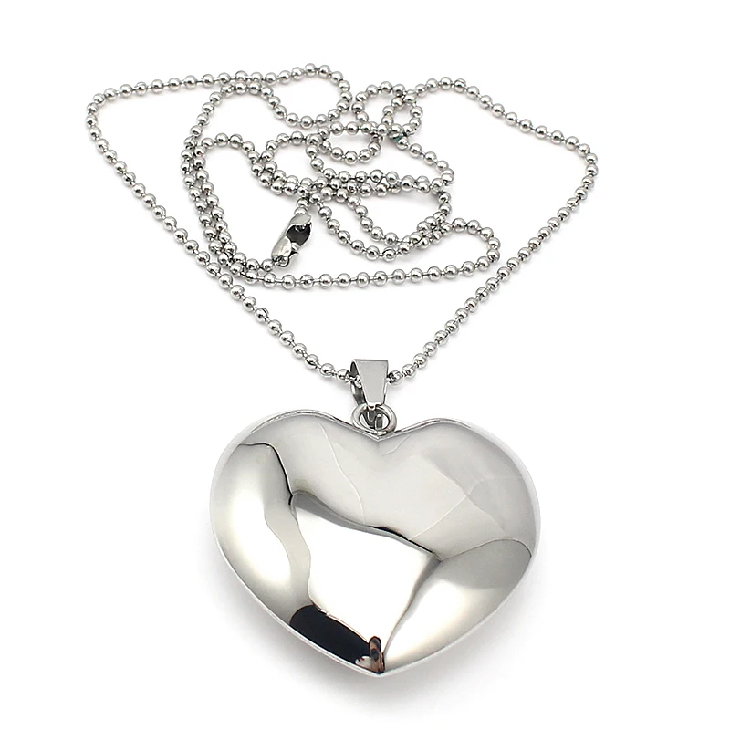 Женское ювелирное ожерелье из нержавеющей стали с подвеской в виде большого сердца, серебряный цвет, никогда не выцветает для подарка