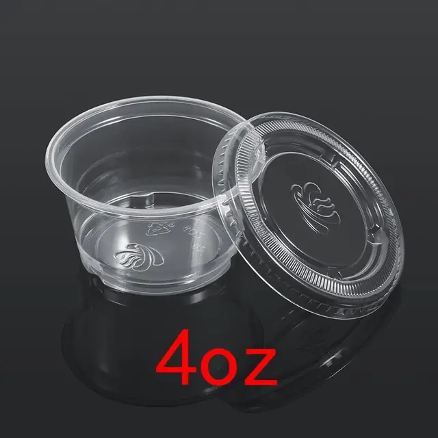 50Pcs Disposable Sauce Cups Plastic Clear Sauce Chutney Ketchup Cup