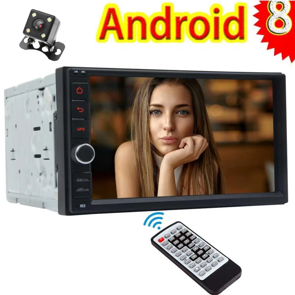 

1080P Video WiFi 3G 4G OBD2 Screen Mirroring Bluttoth Dual Camera Input USB SD Universal Double Din Android 8.1 Car Stereo with