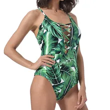 Женский цельный купальник цветочный Монокини пуш-ап пляжное бикини 1-24