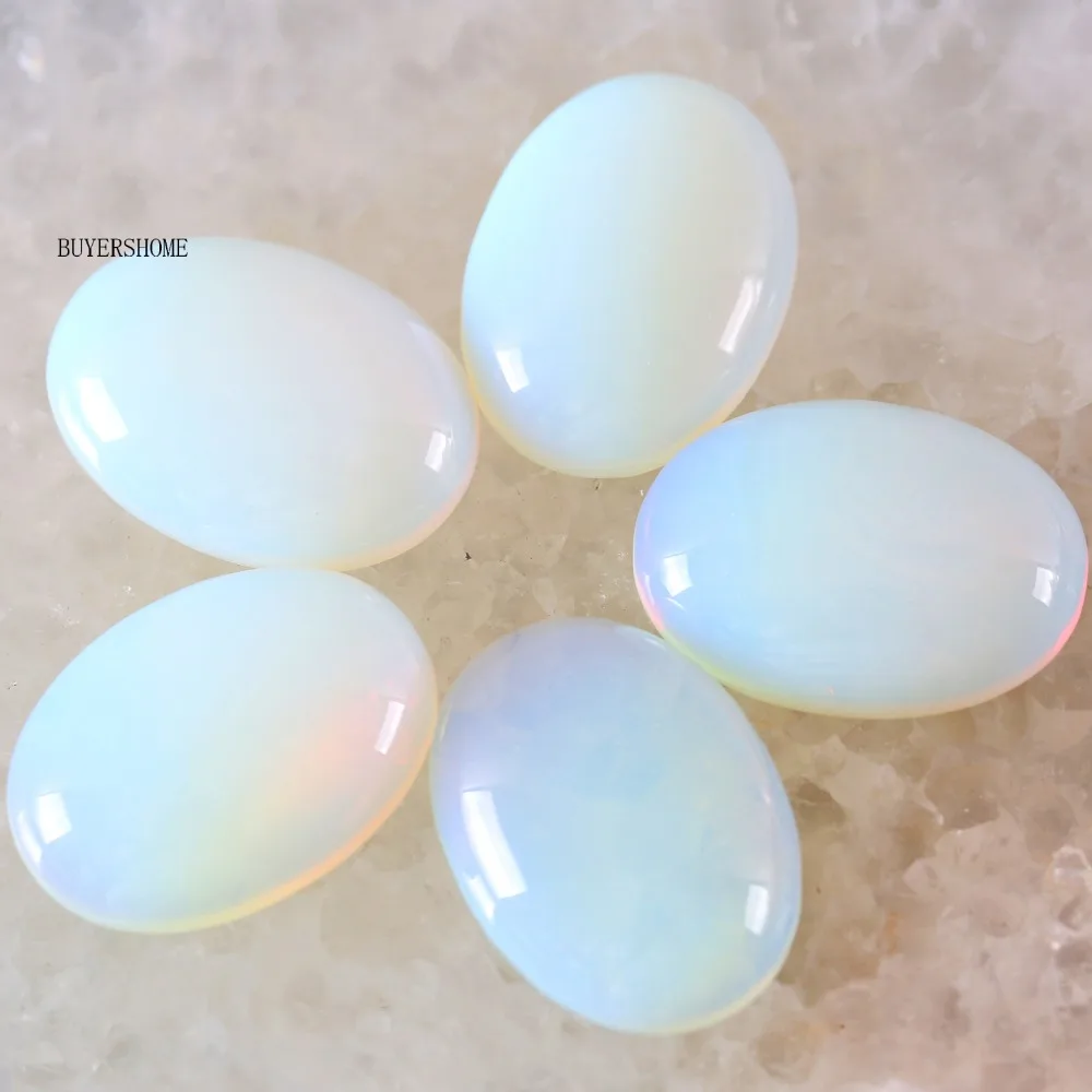 

Free Shipping 18x25MM Oval Natural Stone Bead For Making Necklace Bracelet Earrings White Opal CAB Cabochon 5Pcs K560