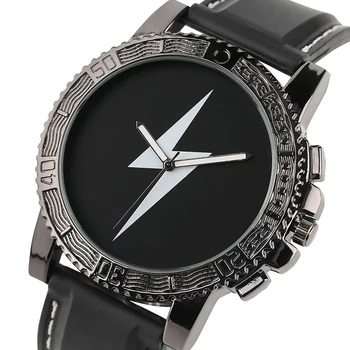 

Unique Big Dial Lightning Pattern Men Casual Watch Silicone Band Analog Quartz Fashion Cool Male Clock Relogio Masculino