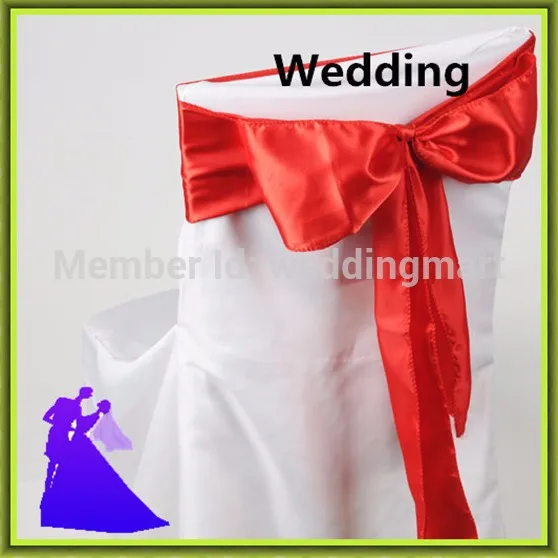 Marious Brand 18*275cm red satin wedding chair sash cheap chair cover