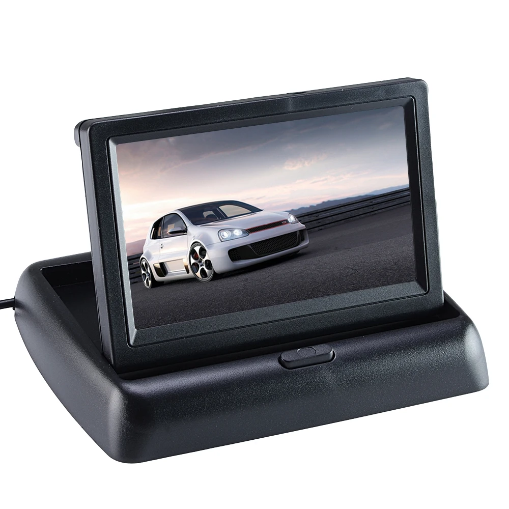 SINOVCLE автомобильный монитор 4," дисплей для заднего вида парковочная камера складной цветной TFT lcd 4,3 дюймов HD экран для автомобиля заднего вида