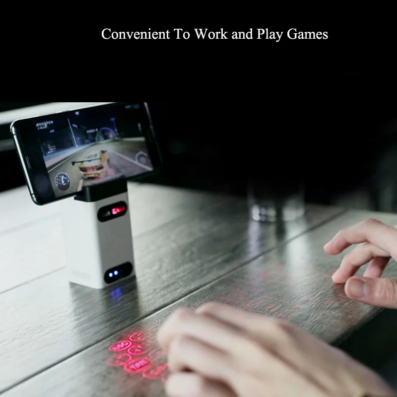  Phone Holder for smartphone Power Bank Stand with Wireless Laser Projection Virtual Keyboard Mouse 