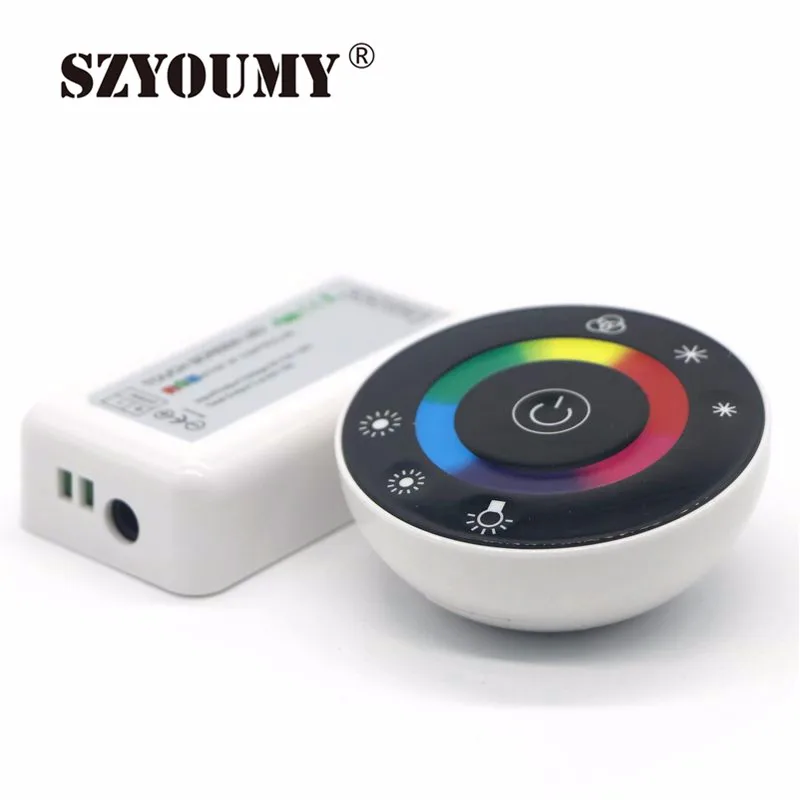 SZYOUMY DHL корабль DC12V-24V светодиодный сенсорный круглый RGB контроллер 18A 7 клавиш RF пульт дистанционного управления для 5050 3528 RGB светодиодные