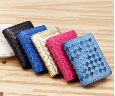 

wholesale Woven bag hand-woven lambskin wallet bank card Holder Capacity Business ID Holders Organizer Free Shipping
