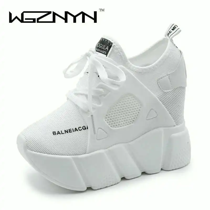 

new 2018 Women Casual Platform Shoes Fashion High Heels Shoes Woman Wedges Women Shoes Loafers Heigh Increasing zapatos mujer W7
