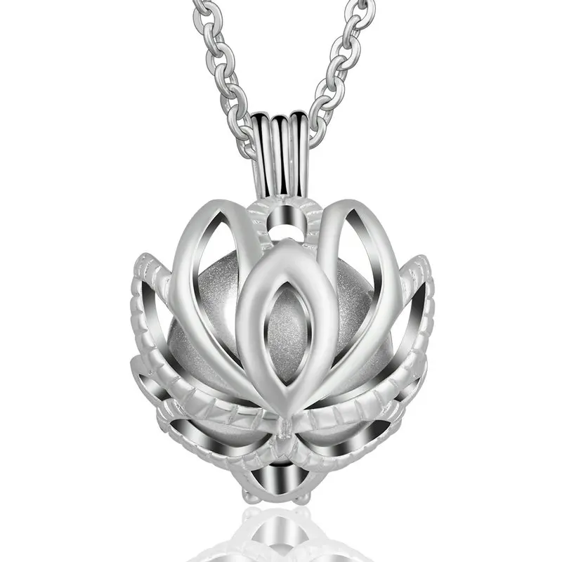 EUDORA Беременность бола медальон с цветком клетка кулон с колокольчиком колокольчик шар кулон ожерелье для беременных женщин ювелирные изделия K298 - Окраска металла: K298N16A07